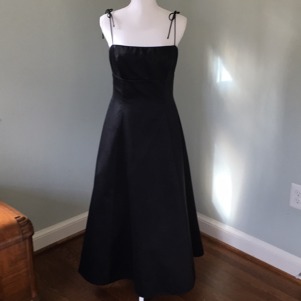 Special occasion black satin dress